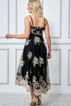 Women * High Low Scalloped Midi Dress