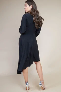 Women * Asymmetrical Wrap Midi Dress