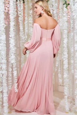 Women * Bardot Chiffon Pleated Maxi