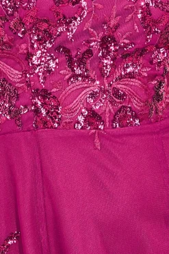 Women * Bardot Sequin & Lace High Low Midi