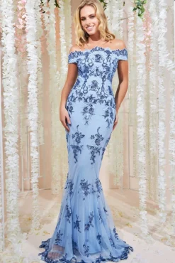 Women * Bardot Sequin Embroidered Maxi Dress - Powder Blue
