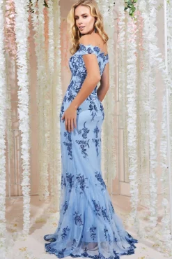 Women * Bardot Sequin Embroidered Maxi Dress - Powder Blue
