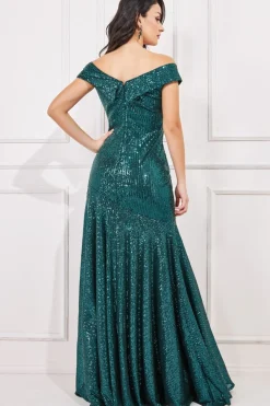 Women * Bardot Sequin Pleated Maxi Dress Green