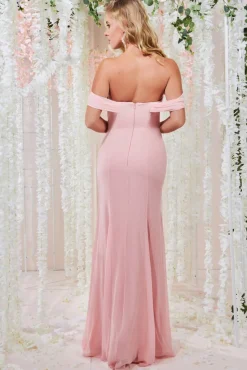 Women * Chiffon Bardot Cowl Neck Maxi Dress