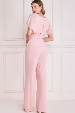 Women * Chiffon Jumpsuit With Flutter Sleeves