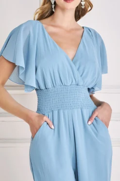 Women * Chiffon Jumpsuit With Flutter Sleeves