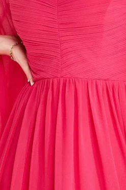 Women * Chiffon Off The Shoulder Maxi With Wings - Hot Pink