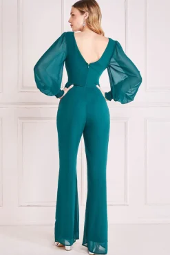 Women * Chiffon Puffy Sleeve Jumpsuit