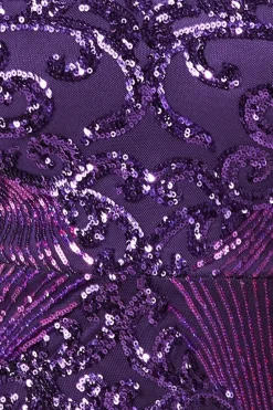 Women * Contrast Sequin Long Sleeve Maxi Dress