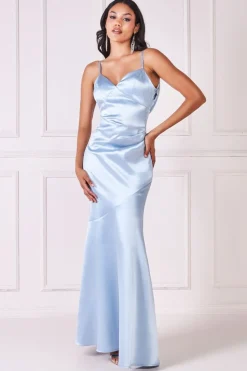 Women * Cowl Back Satin Maxi Dress