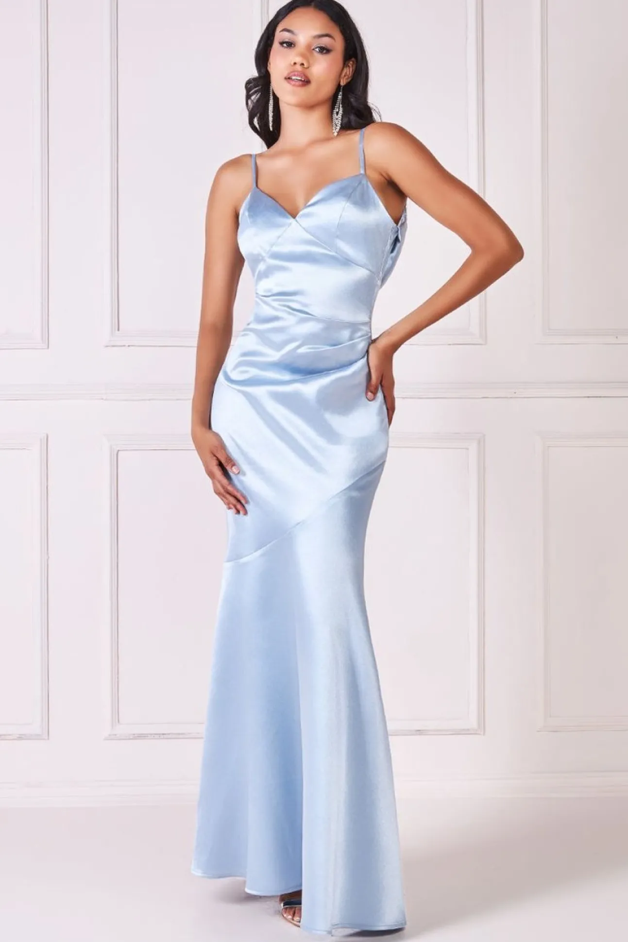 Women * Cowl Back Satin Maxi Dress