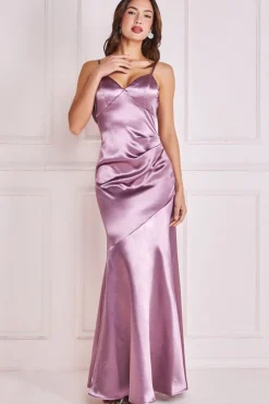 Women * Cowl Back Satin Maxi Dress