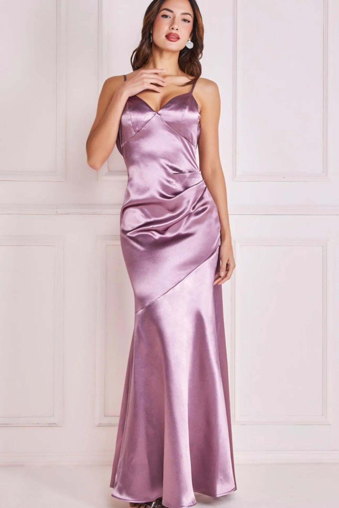 Women * Cowl Back Satin Maxi Dress