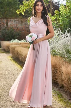 Women * Cowl Neck Chiffon Maxi Dress