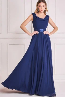 Women * Cowl Neck Chiffon Maxi Dress