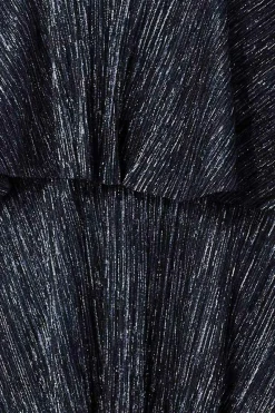 Women * Crinkle Lurex High Low Layered Midi Dress