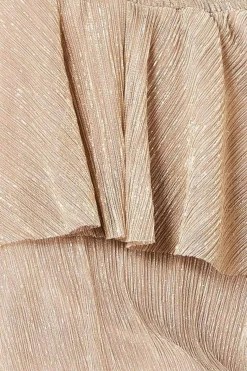 Women * Crinkle Lurex High Low Layered Midi Dress
