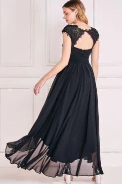 Women * Crochet & Pleated Top High Low Maxi