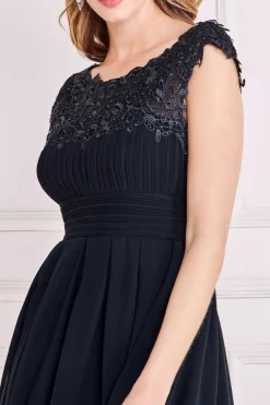 Women * Crochet & Pleated Top High Low Maxi
