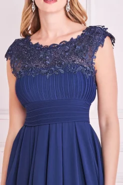 Women * Crochet & Pleated Top High Low Maxi