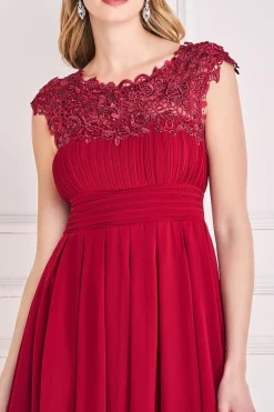 Women * Crochet & Pleated Top High Low Maxi
