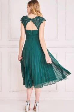 Women * Crochet & Pleated Top Midi