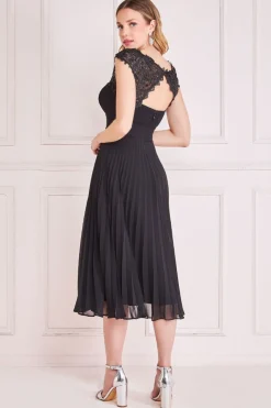 Women * Crochet & Pleated Top Midi