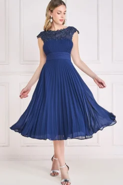 Women * Crochet & Pleated Top Midi