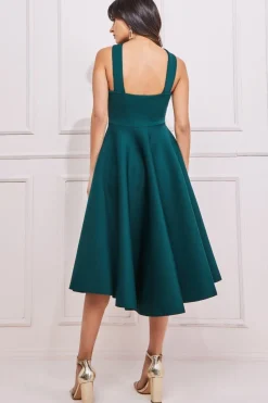 Women * Crossover Keyhole Midi Dress