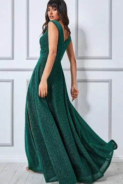 Women * Crossover Lurex Glitter Maxi Dress