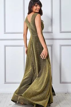Women * Crossover Lurex Glitter Maxi Dress