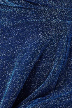 Women * Crossover Lurex Glitter Maxi Dress - Royal Blue