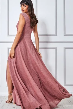 Women * Crossover Lurex Glitter Maxi Dress