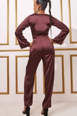 Women * Cut Out Satin Jumpsuit
