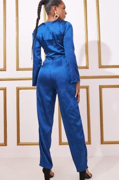 Women * Cut Out Satin Jumpsuit
