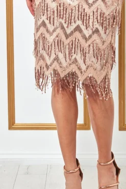 Women * Dangling Sequin Flapper Midi Dress