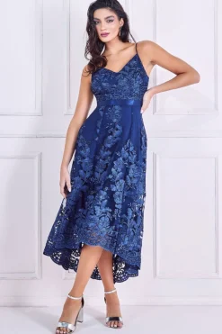 Women * Dipped Hem Sleeveless Lace Midi