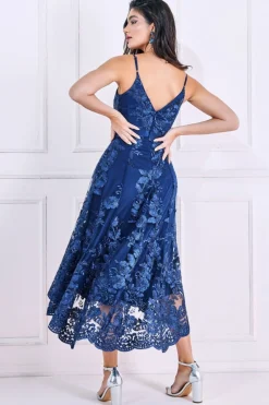 Women * Dipped Hem Sleeveless Lace Midi