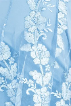 Women * Dipped Hem Sleeveless Lace Midi - Light Blue
