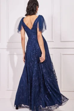 Women * Embroidered Lace Maxi Flutter Sleeves