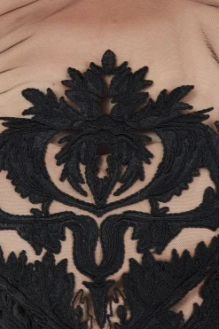 Women * Embroidered Mesh & Scuba Midi Dress