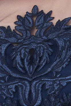 Women * Embroidered Mesh & Scuba Midi Dress