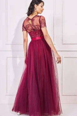 Women * Embroidered Mesh Maxi Dress