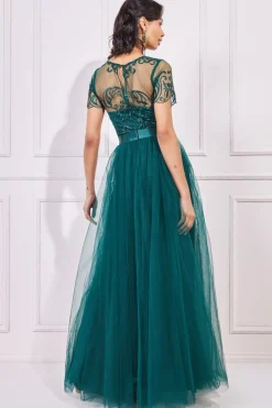 Women * Embroidered Mesh Maxi Dress