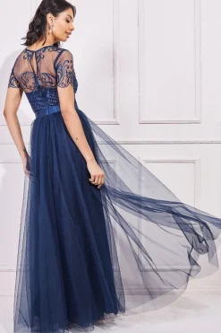 Women * Embroidered Mesh Maxi Dress