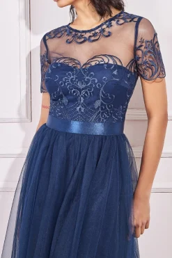 Women * Embroidered Mesh Maxi Dress