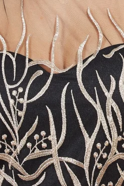 Women * Embroidered Mesh Midi Dress