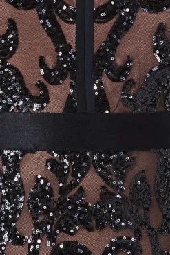 Women * Embroidered Sequin & Mesh Maxi Dress