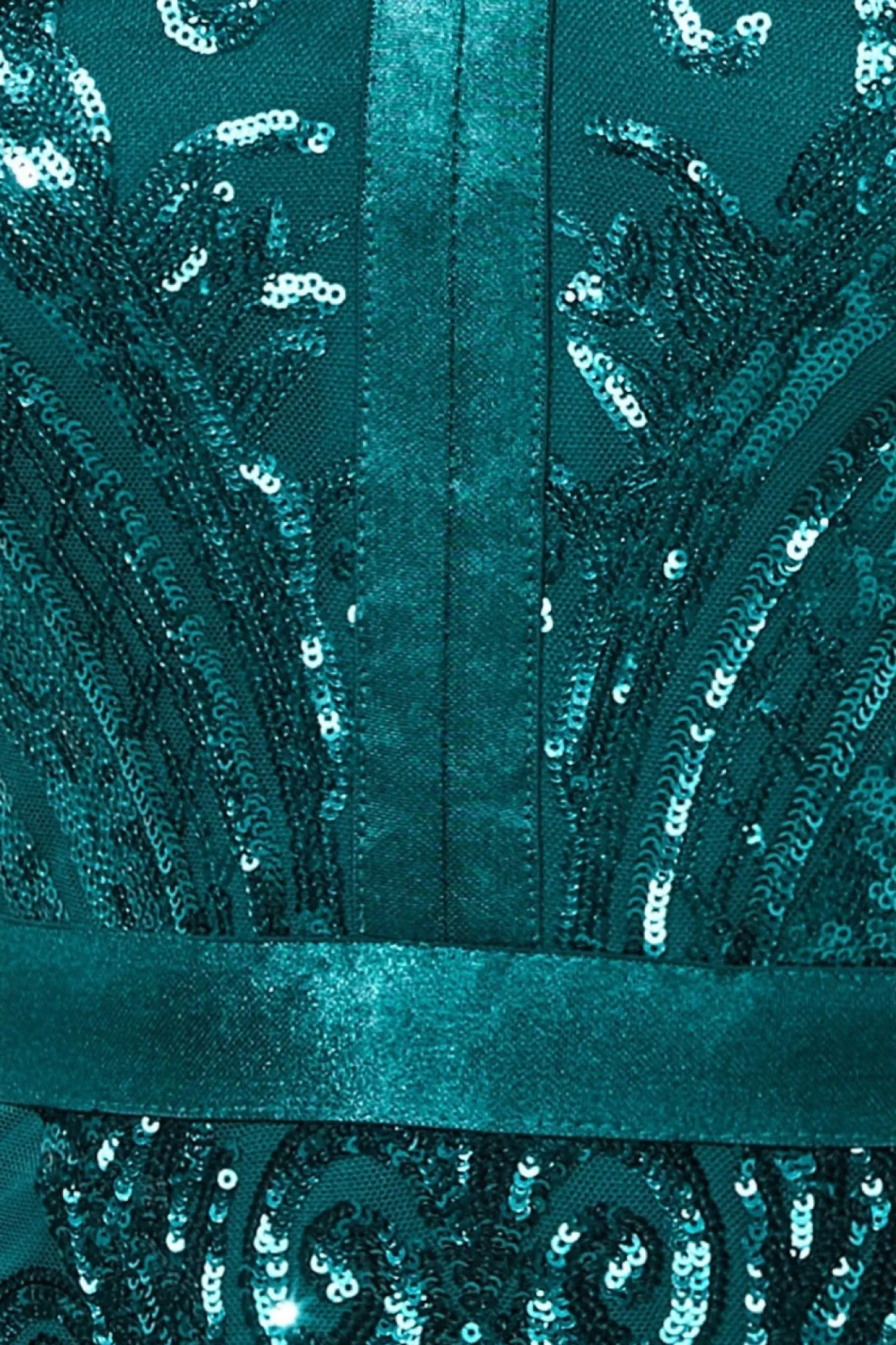 Women * Embroidered Sequin Maxi Dress Green