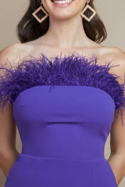 Women * Feather Boobtube Midi Dress